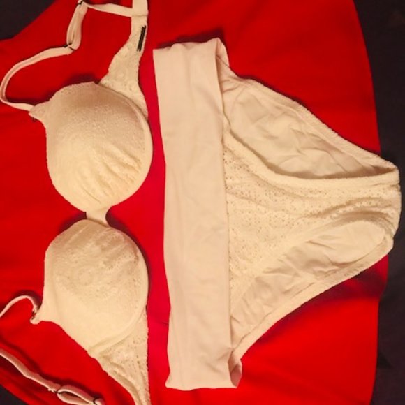 SWIM SYSTEMS WHITE LACE BIKINI TOP AND BOTTOM, NEW - Picture 5 of 5